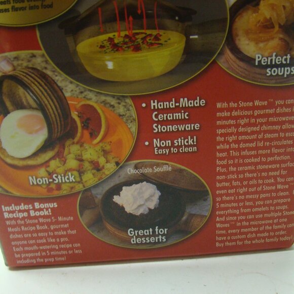 Stone Wave Microwave Cooker Non-Stick Ceramic Stoneware As Seen On TV - Picture 7 of 9